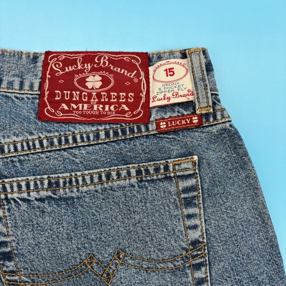 Lucky Bronx 5 Pocket Zipper Fly Size Classic Blue Denim Jeans 16/33 - Picture 11 of 11